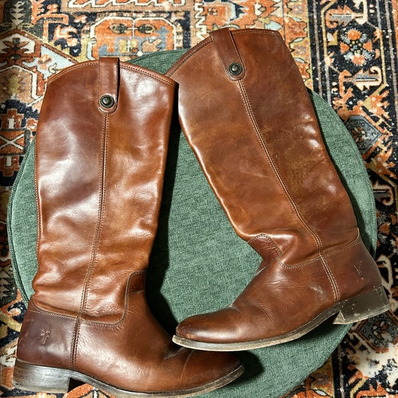 FRYE cognac brown leather Melissa boot tall size 7. - Picture 1 of 5